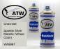 Preview: Chevrolet, Sparkle Silver Metallic (Wheel Color), WA9967: 400ml Sprühdose + 400ml Klarlack - Set, von ATW Autoteile West.